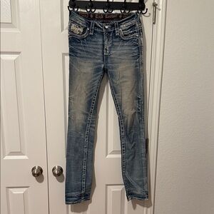 Rock Revival Distressed Blue Skinny Jeans